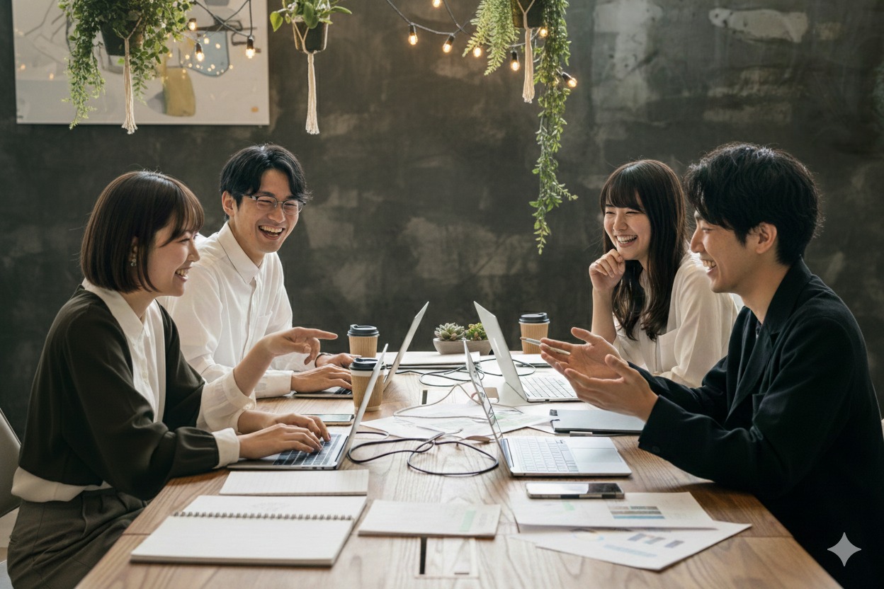 働く喜びを共有するイメージ